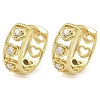 Brass Micro Pave Clear Cubic Zirconia Stud Earrings EJEW-C122-07G-4