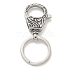 Tibetan Style 316 Surgical Stainless Steel Fittings with 304 Stainless Steel Key Ring FIND-Q101-14AS-1