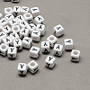 Large Hole Acrylic Letter European Beads SACR-Q103-7mm-01Y-1