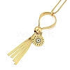 Ion Plating(IP) 201 Stainless Steel Enamel Evil Eye Tassel Pendant Necklaces NJEW-K270-24G-2