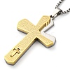 304 Stainless Steel Cross Pendant Necklaces NJEW-S007-20B-GP-2