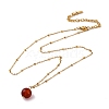 Natural Carnelian(Dyed & Heated) Round Pendant Necklaces NJEW-U026-20G-4