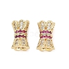 Brass Micro Pave Cubic Zirconia Screw Clasps KK-H202-15G-1