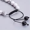 Natural Lava Rock & Howlite Round Beaded Bracelets for Men BJEW-JB02954-5