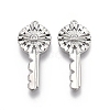 Key Brass Micro Pave Clear Cubic Zirconia Pendants KK-G436-23P-2