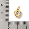 Brass Micro Pave Clear Cubic Zirconia Pendants KK-R162-021D-G-3