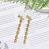 304 Stainless Steel Coffee Bean Chains Tassel Dangle Stud Earrings for Women EJEW-JE05142-3