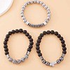 Fashionable and luxurious men's Alloy Beaded Multi-strand Bracelets with zircon beads QS1989-4-1