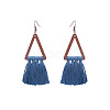 Wood and Cotton Dangle Earrings WG53E25-02-1