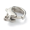 Tarnish Resistant 304 Stainless Steel Lobster Claw Clasps STAS-P283-02A-P-3