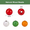 200Pcs 4 Colors Painted Natural Wood Beads WOOD-SZ0001-06-2