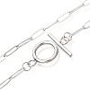 Unisex 304 Stainless Steel Paperclip Chain Necklaces X-NJEW-H215-04P-2