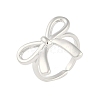 Bowknot Brass Open Cuff Ring for Women RJEW-M176-01B-P-1
