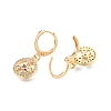 Colorful Cubic Zirconia Flower Dangle Leverback Earrings EJEW-N012-84-3