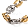 304 Stainless Steel Rectangle Link Chain Bracelets BJEW-B078-51GP-3