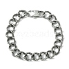 304 Stainless Steel Twisted Bracelets for Women Men BJEW-C063-06AS-1