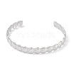 304 Stainless Steel Shell Shaped Open Cuff Bangles for Women BJEW-C071-18P-2