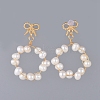 Bowknot Stud Earrings EJEW-JE03750-02-2