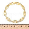 Clear Cubic Zirconia Oval Link Chains Bracelet BJEW-G773-04G-5
