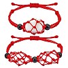 Adjustable Braided Nylon Cord Macrame Pouch Bracelet Making AJEW-SW00013-07-1