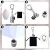 Pet Urn Keychain Personalized Paw Print Urn Pendant Pet Cremation Jewelry Stainless Steel Paw Print Dog Keepsake Cat Dog Urn with Storage Bag JX364A-4