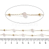 Natural Rose Quartz & 304 Stainless Steel Beads Link Chains CHS-K021-08A-06-3