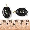 Natural Obsidian & Cubic Zirconia Pendants G-Z076-01G-19-3