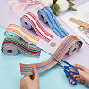 WADORN 5Pcs 5 Colors Bohemian Style Polyester Striped Ribbon OCOR-WR0001-07A-3