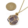 Brass Pouch Necklace Making for Gemstone Nugget NJEW-JN04369-02-5