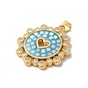 Brass Micro Pave Cubic Zirconia Pendants KK-K385-075G-3