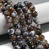 Faceted Natural Fire Crackle Agate Beads Strands G-F447-12mm-N08-2
