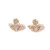 Brass Micro Pave Cubic Zirconia Slide Charms KK-B100-059G-2