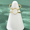 Oval 304 Stainless Steel Enamel Cuff Rings for Women RJEW-G355-03G-5