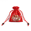 Flower Pattern Satin Jewelry Packing Pouches PW-WG90050-06-1