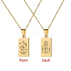 12 Constellation Stainless Steel Tarot Card Engraved Pendant Cable Chain Necklaces PW-WG94DCE-04-1