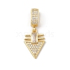 Brass Micro Pave Cubic Zirconia European Dangle Pendants KK-U047-19G-03-1