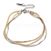 304 Stainless Steel Herringbone Chain Bracelets BJEW-H618-13MC-1