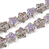 Electroplate Transparent Glass Beads Strands EGLA-N020-02D-1