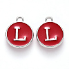 Platinum Plated Alloy Enamel Charms X-ENAM-S118-03L-P-1