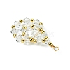 Imitation Austrian Crystal Beads with Eco-Friendly Copper Wire and Brass Beads Pendants PALLOY-JF03285-5