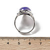 Natural Banded Agate Adjustable Rings G-P560-03AS-09-5