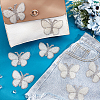 10Pcs Butterfly Rhinestone with Plastic Pearl Cloth Patches PATC-PH0001-20-4