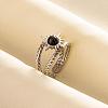 304 Stainless Steel Sun Cuff Rings DM8672-1-1