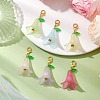 6Pcs 6 Colors Flower Acrylic Pendant Decorations HJEW-JM02581-2