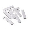 Tarnish Resistant 201 Stainless Steel Rectangle Stamping Blank Tag Pendants STAS-R064-15B-1