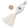 Handmade Macrame Cotton Threads & Resin Evil Eye Pendant Decoration HJEW-JM02627-02-3