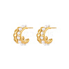 Imitation Pearl C Shape Stud Earrings for Women NU7062-1