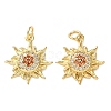 Brass Micro Pave Orange Cubic Zirconia Pendants CU-E003-16G-B-1