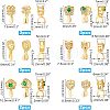 SUPERFINDINGS 12Pcs 6 Style Brass Micro Pave Cubic Zirconia Ice Pick Pinch Bails KK-FH0003-66-5