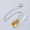 Natural Gemstone Perfume Bottle Pendant Necklaces NJEW-F251-11P-2